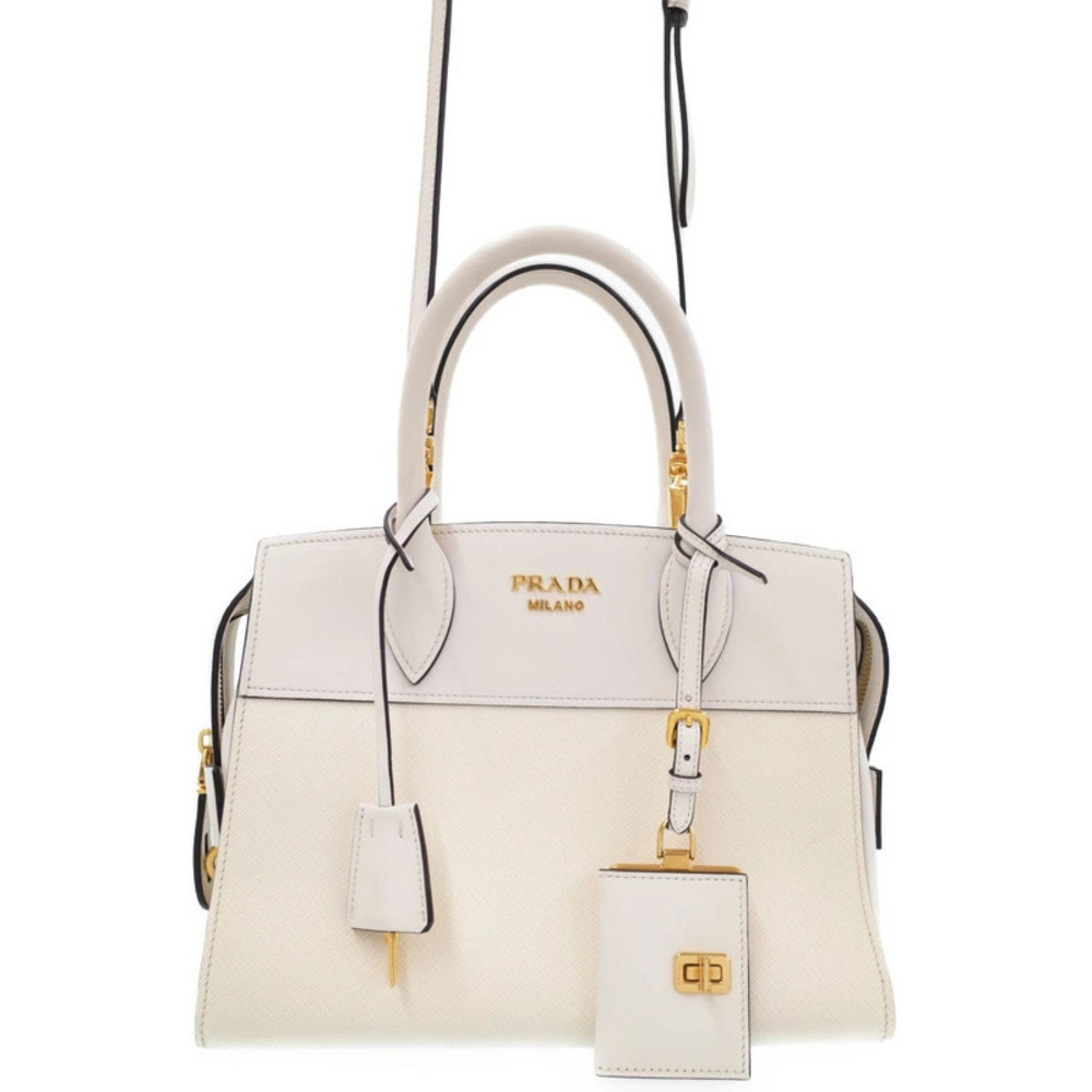 Prada Esplanade satchel in Saffiano City Calf leather White